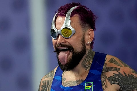 2024 Paris Paralympics: Vinicius Goncalves Rodrigues of Brazil prepares to compete in the men's 100 m. T63